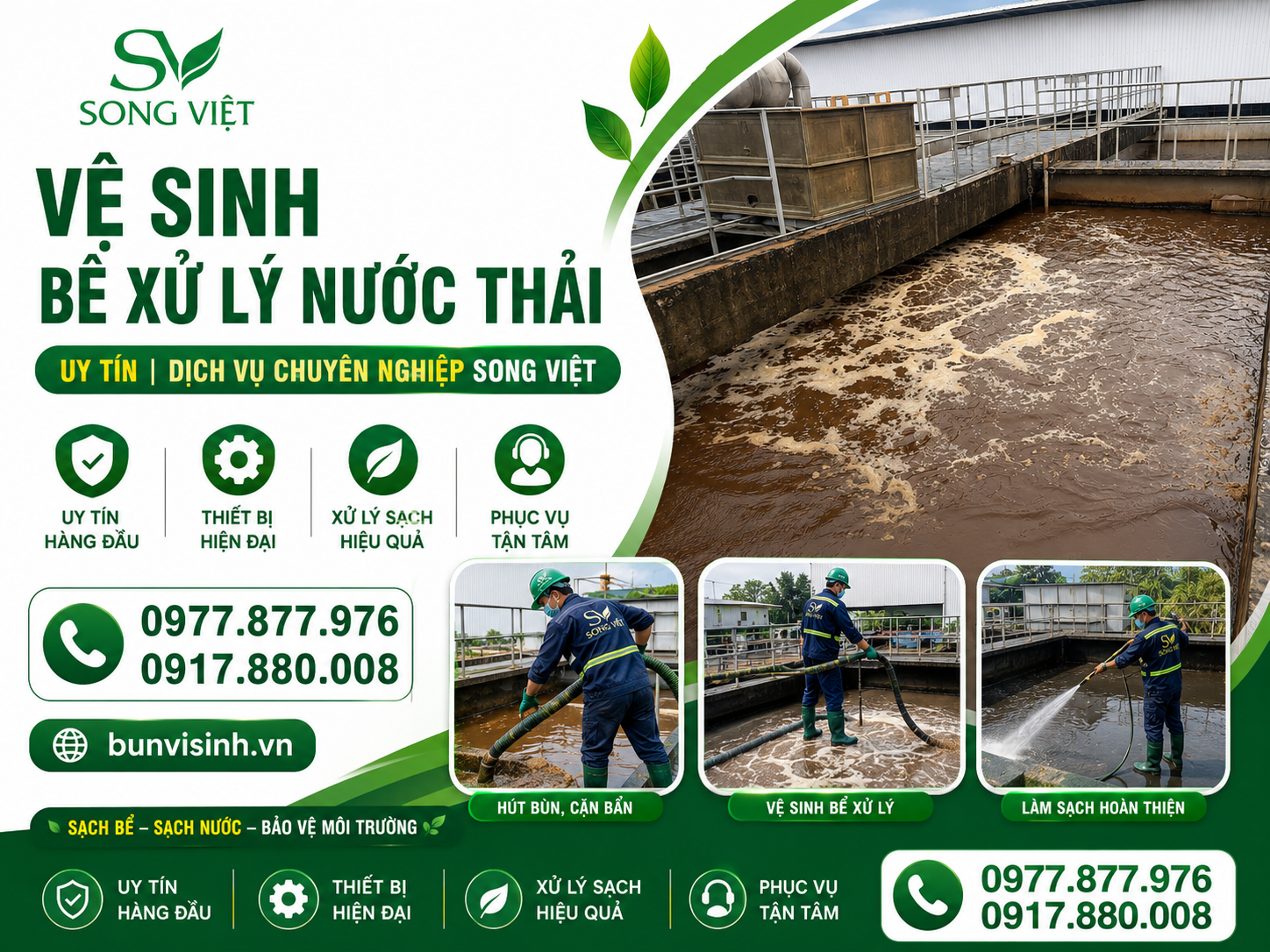Vận hành xử lý bể nước thải công nghiệp của Song Việt