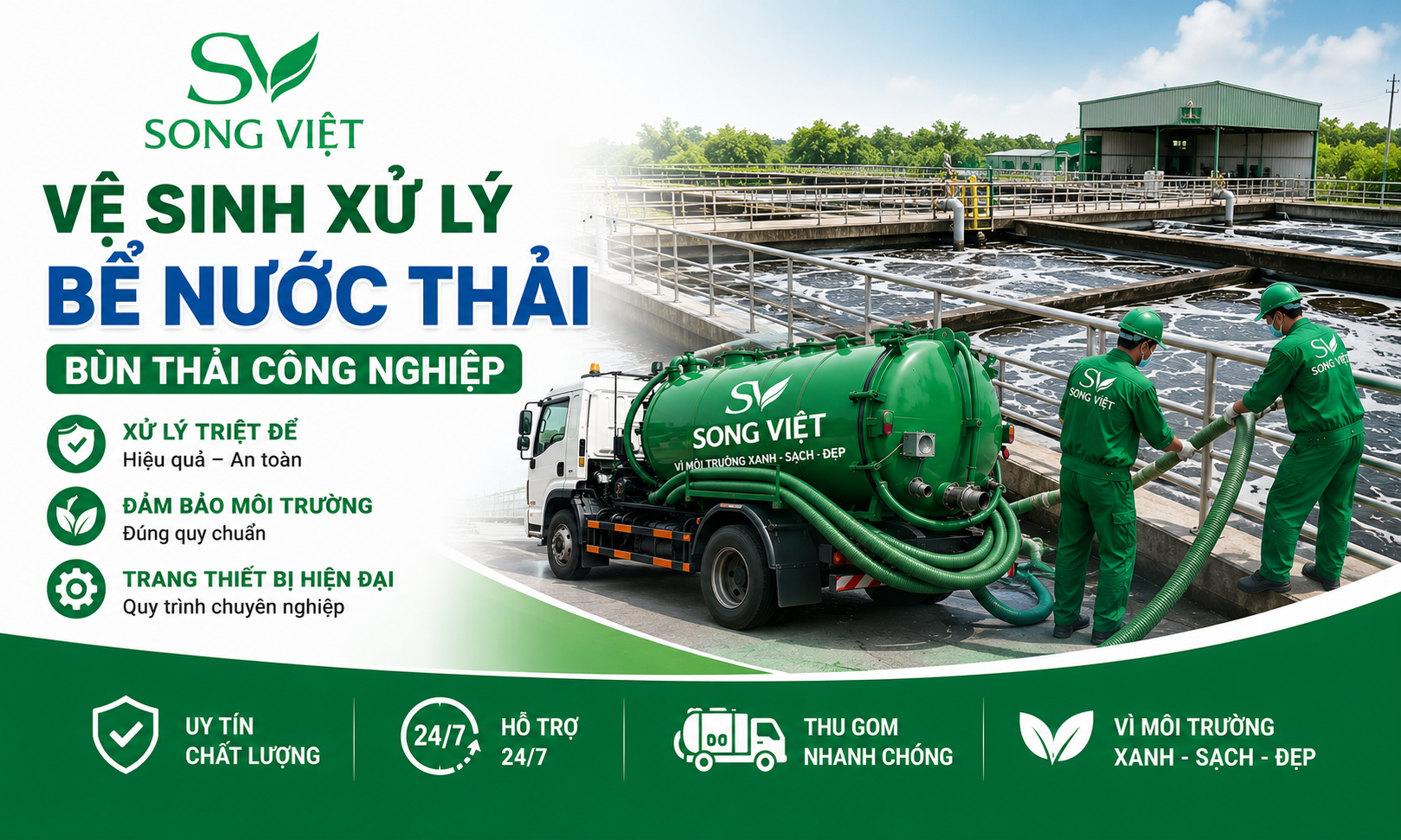 Vệ Sinh Xử Lý Bể Nước Thải - Bùn Thải Công NGhiệp